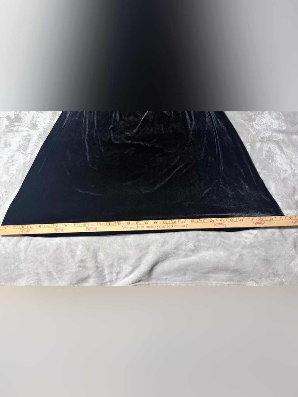 Black Velvet Maxi Skirt with Elastic Waist - Picture 5 of 7